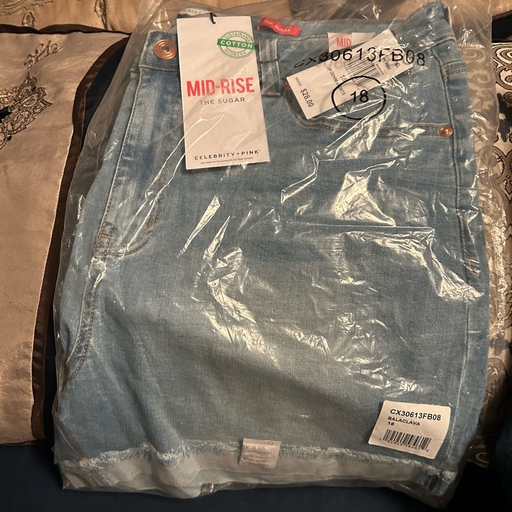 Celebrity Pink Light Blue Denim Shorts